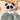 Doudou panda personnalisable niché dans une feuille